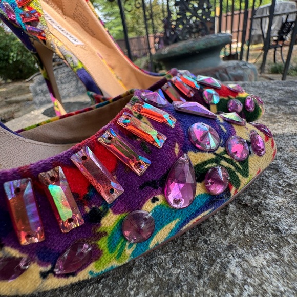 Steve Madden Rhinestone and Multi-Colored Peep-Toe Heels - Picture 3 of 6